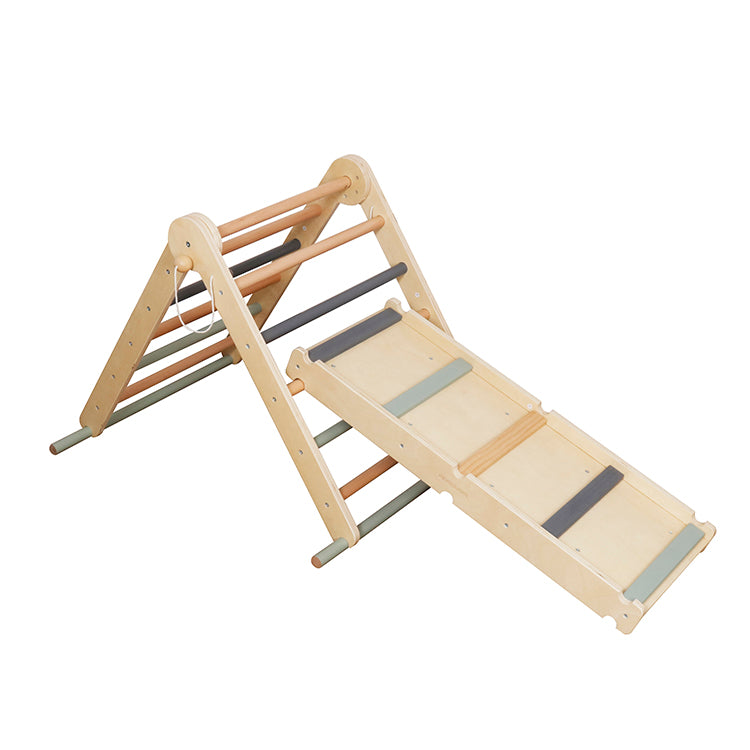 Triángulo de Escalada Montessori con Rampa Reversible 2 en 1 – Set de Madera para Niños Modelo W01F139