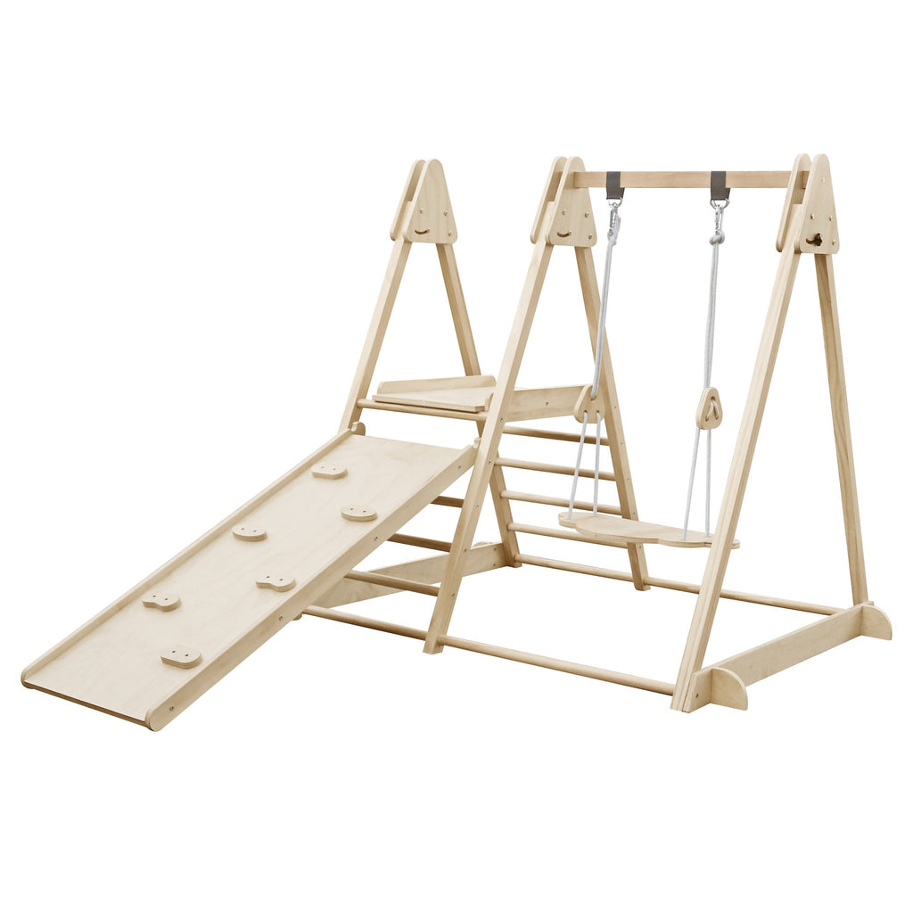 Centro de Escalada Juguete Montessori con Columpio y Resbaladero W01F219