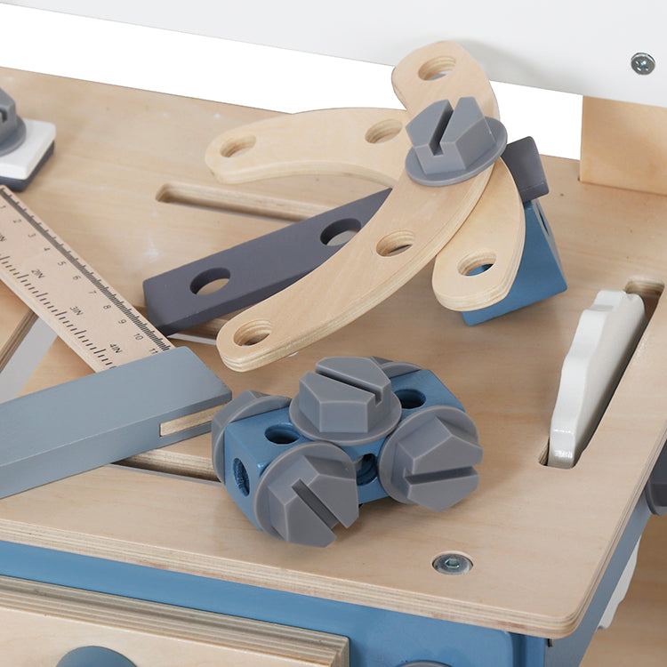 Mesa de Herramientas de Madera Juguete Montessori (Azul) W03D242C
