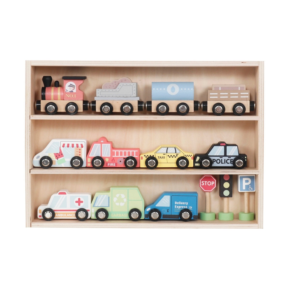 Garage de autos de madera juguete modelo W04A640