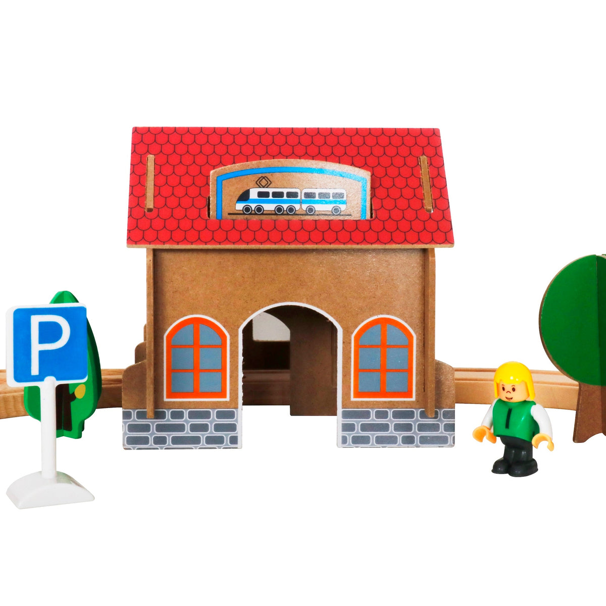 Set de tren de madera juguete modelo W04C048