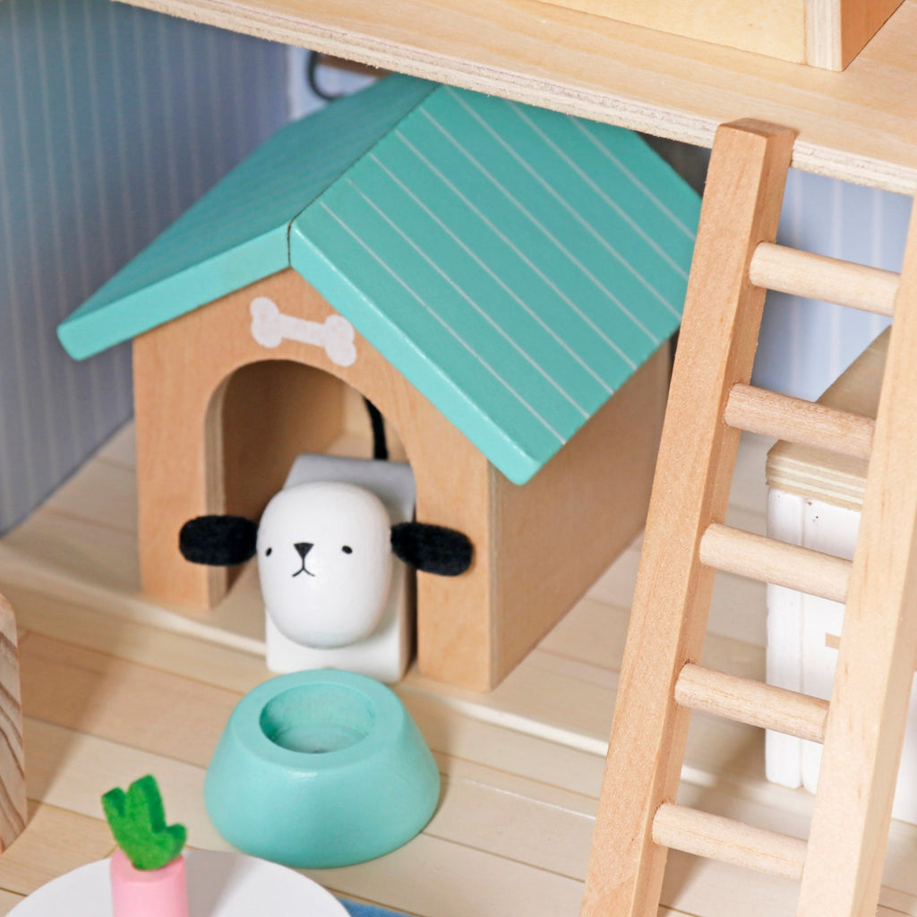 Casa de Muñecas de Mascotas Portátil de 19 Piezas W06A650