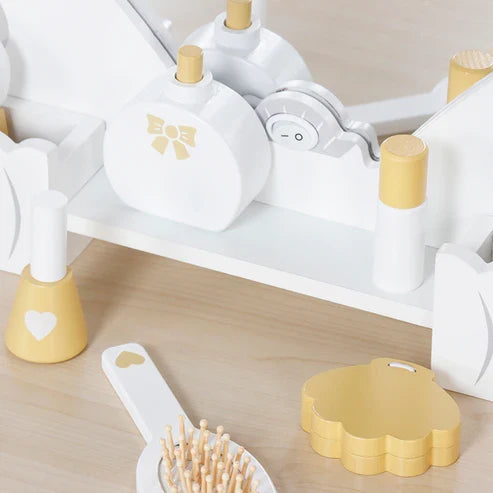 Tocador de Madera Juguete Montessori con Luz y Banco W08H222