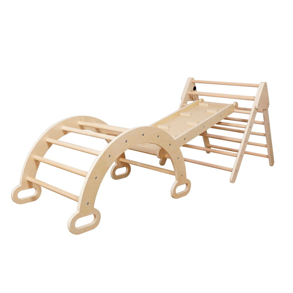 Juego de Escalada Montessori con Madera Maciza Para Niños de 2 a 5 Años W08K327D