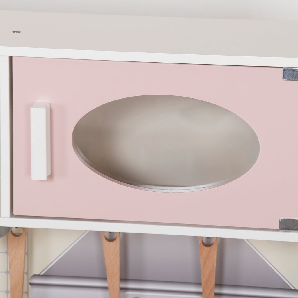 Cocinita de Madera Juguete Montessori con Set de Ollas y Luz W10C409I