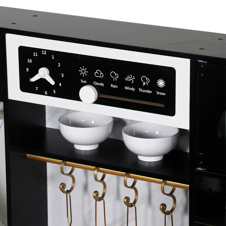 Cocinita de Esquina de Madera Juguete Montessori con Funciones Electrónicas W10C909D