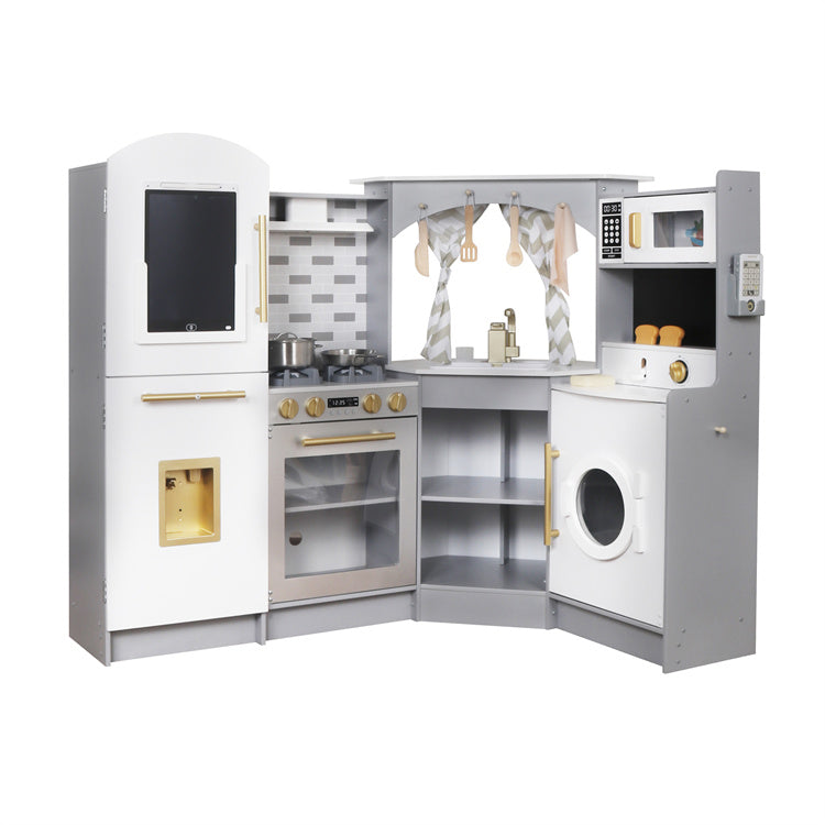 Mega Cocinita de Madera Juguete Montessori con Pantalla LCD y 6 Funciones W10C933C