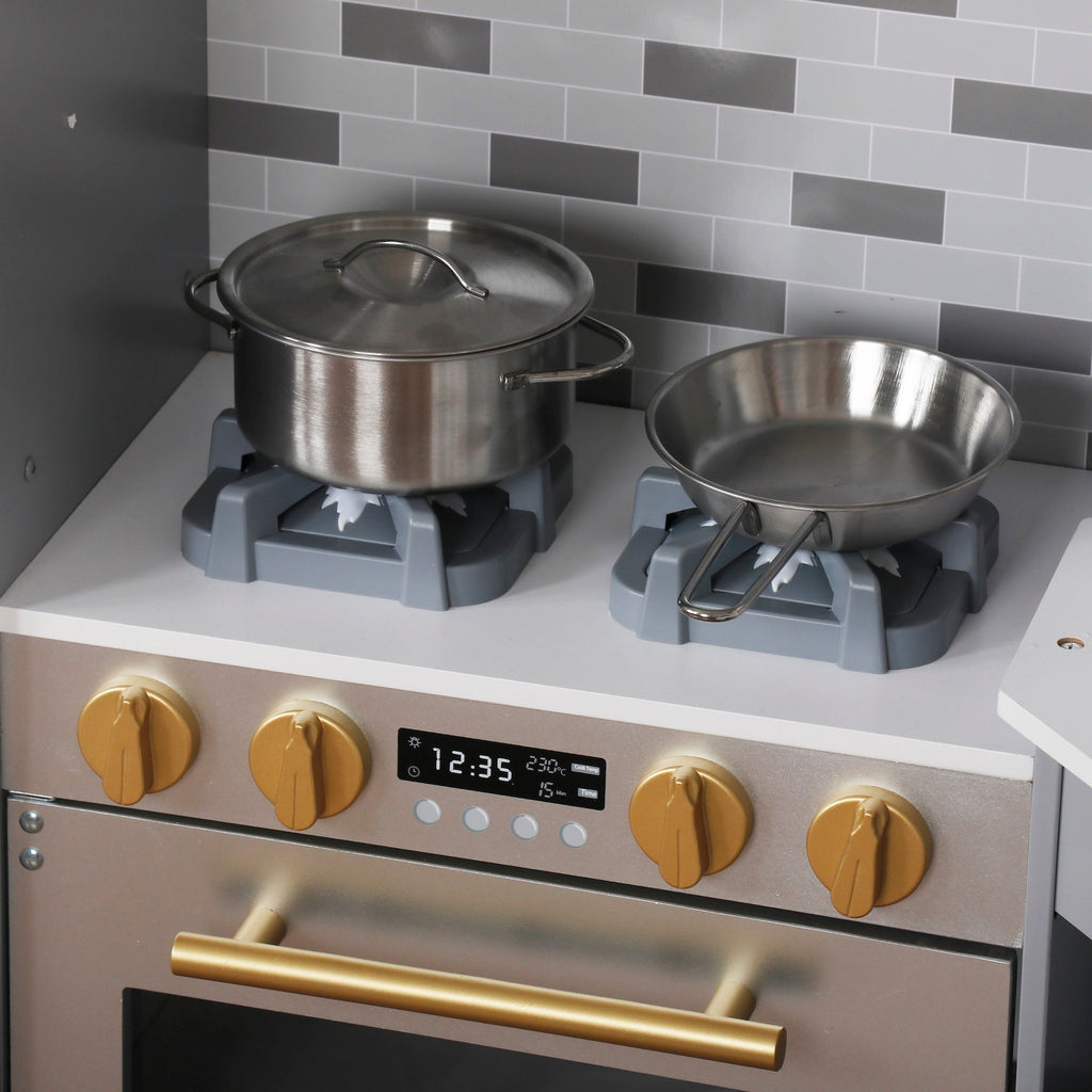 Mega Cocinita de Madera Juguete Montessori con Pantalla LCD y 6 Funciones W10C933C