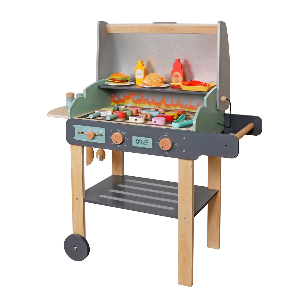 Parrilla BBQ de Madera Juguete Montessori con Accesorios W10D879