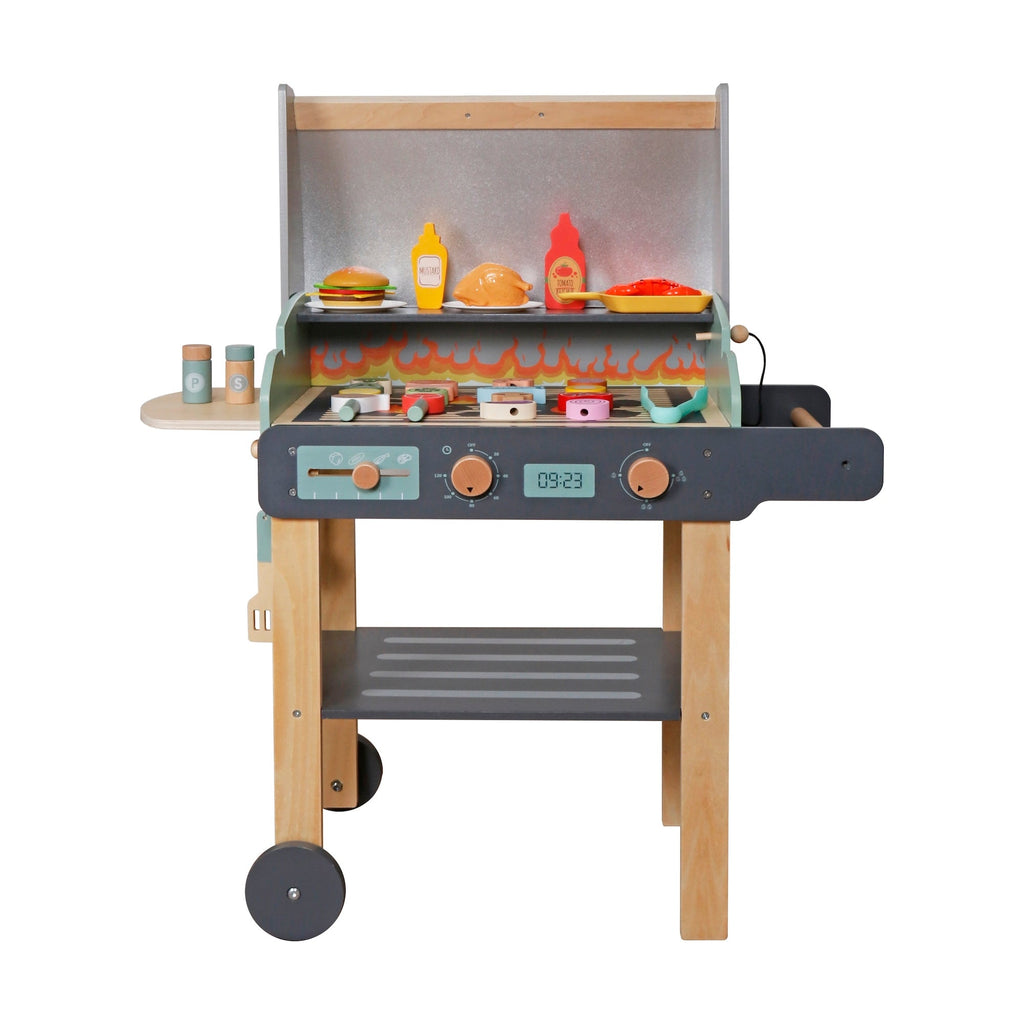 Parrilla BBQ de Madera Juguete Montessori con Accesorios W10D879