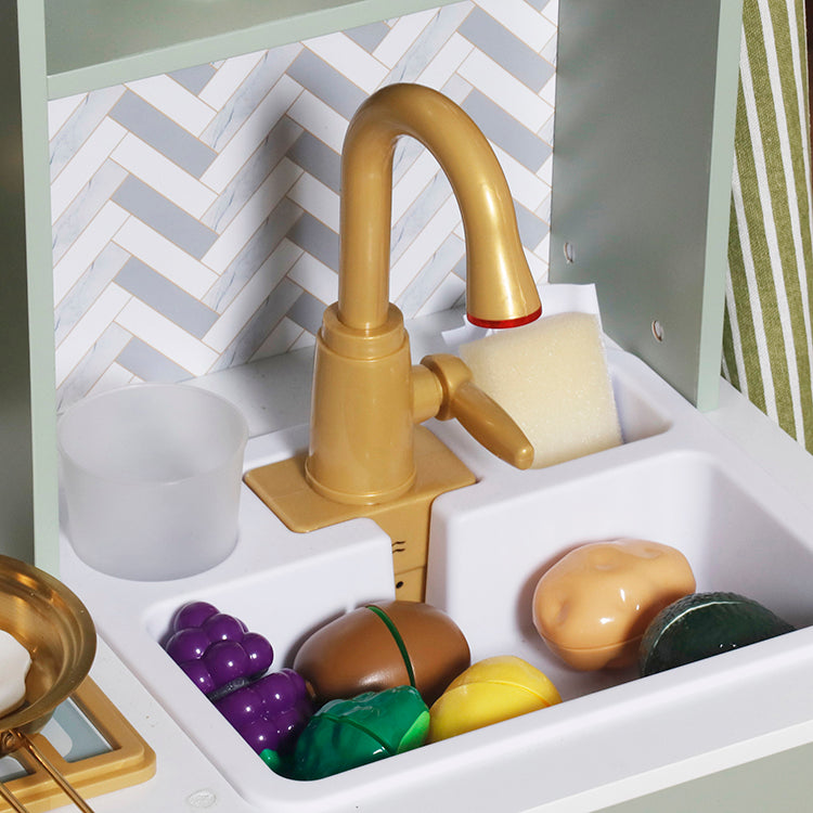 Cocinita Electrónica de Madera Juguete Montessori con Luz y Sonido W10K010B