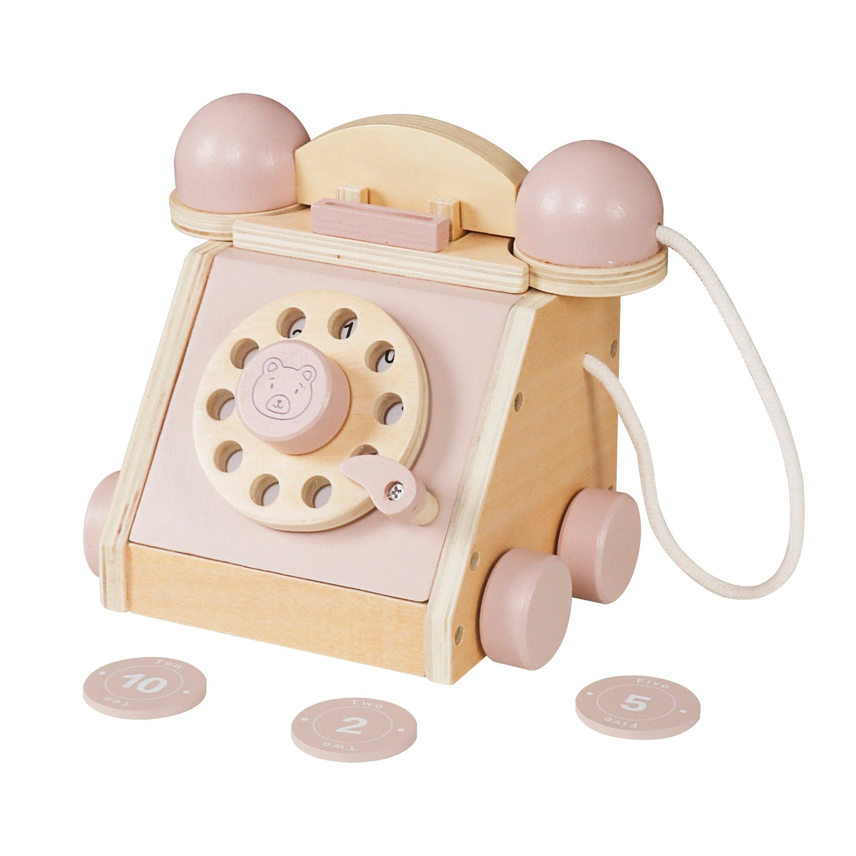 Teléfono de Juguete de Madera Juguete Montessori W10L095