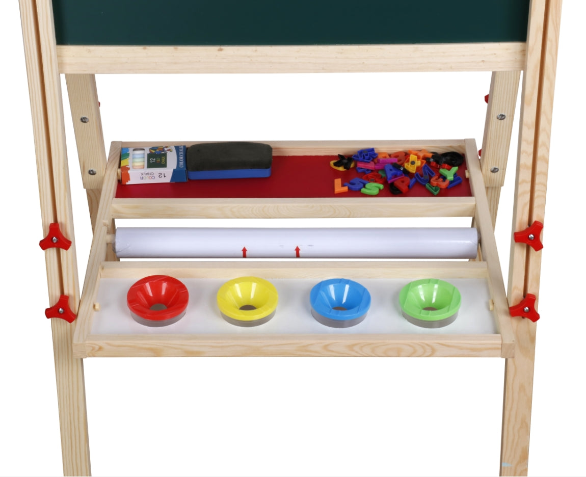Pizarra de Madera Juguete Montessori Ajustable con Pinturas W12B196