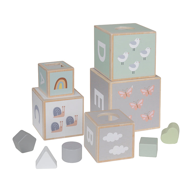 Torre de Apilamiento de Cubos de Madera Montessori W13D486