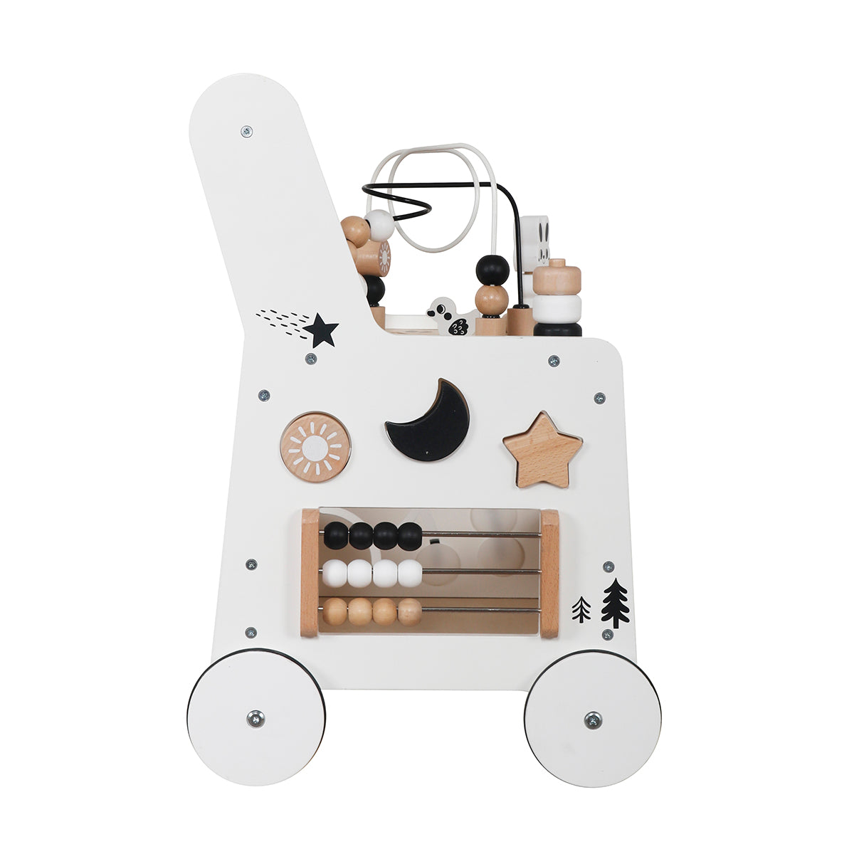 Andador de Madera Juguete Montessori con Laberinto de Cuentas W16E248
